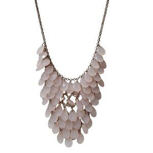 Elegant Pink Beaded Teardrop Chunky Bib Necklace Statement Fashion Jewelry Women